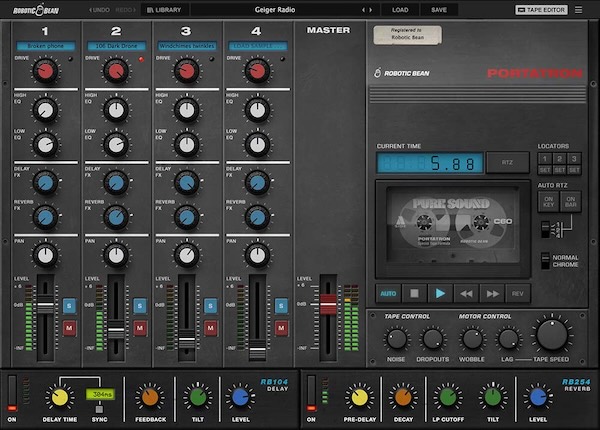 Robotic Bean「Portatron」カセットテープの温かみをDAWで再現！4トラック・テープループで実現する本格ローファイサウンド｜DTMプラグインセール