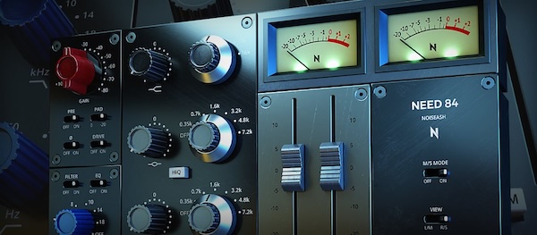 NoiseAsh「NEED 84 Console EQ」アナログ・ブリティッシュClass-Aコンソールの質感をDAWで再現!4バンドEQ+プリアンプ+M/S処理を搭載した、ビンテージ系コンソールEQ|DTMプラグインセール