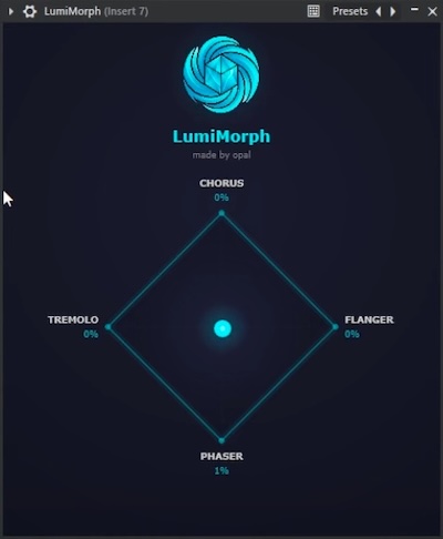 Opal Studios「LumiMorph」4種類のモジュレーションを自在にブレンド！直感的なXYパッド操作で音作りが劇的に変わるマルチエフェクトプラグイン｜DTMプラグインセール