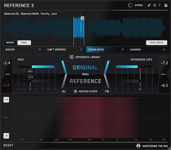 Mastering The Mix「REFERENCE 3」プロ楽曲との比較を革新的に効率化し、ミックス改善を可視化！トーナルバランス、ステレオ幅、ダイナミクスを一括解析し理想のサウンドへ導くインテリジェント・リファレンス・ツール｜DTMプラグインセール