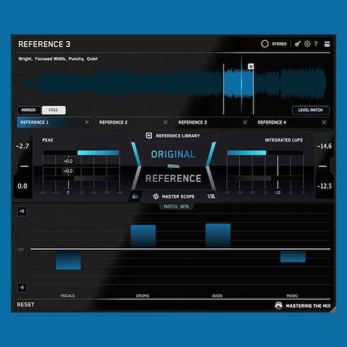 Mastering The Mix「REFERENCE 3」プロ楽曲との比較を革新的に効率化し、ミックス改善を可視化！トーナルバランス、ステレオ幅、ダイナミクスを一括解析し理想のサウンドへ導くインテリジェント・リファレンス・ツール｜DTMプラグインセール
