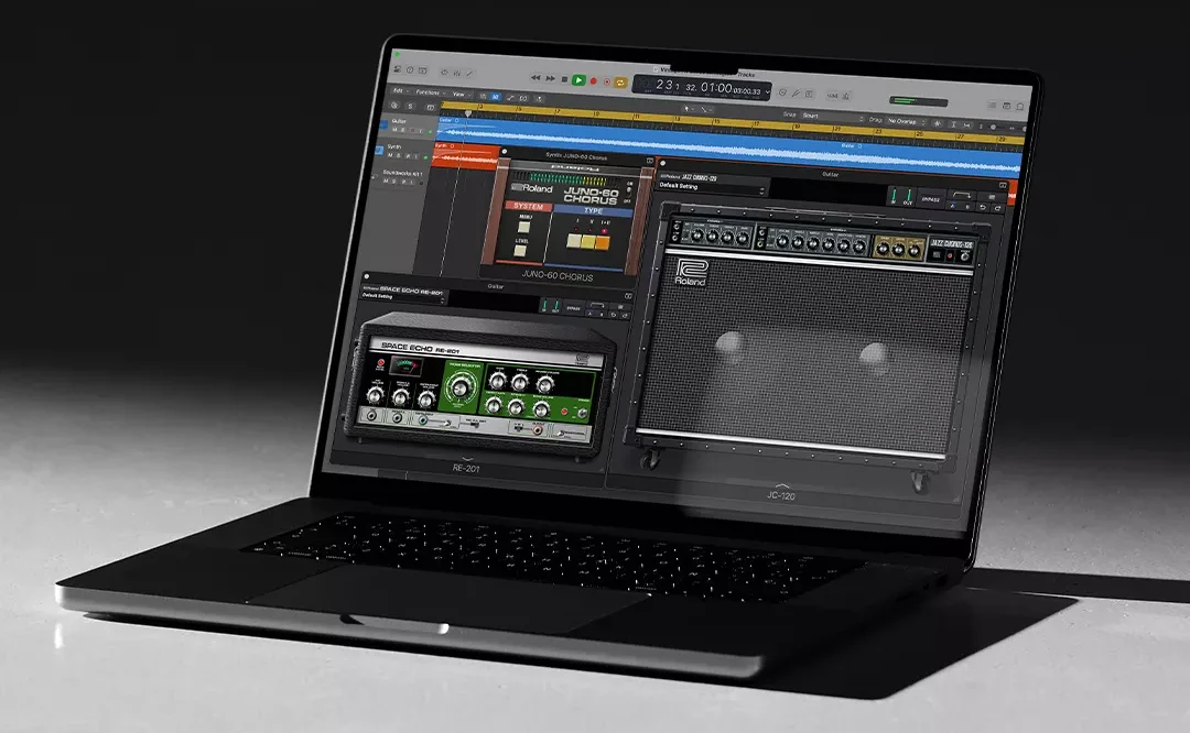 Roland「Vintage FX Collection」JC-120のコーラス、Space Echoのテープエコー、JUNO-60の名コーラスを収録した、Rolandの名機エフェクトを、DAWで手軽に再現できるヴィンテージFXバンドル｜DTMプラグインセール