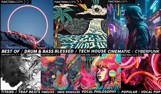 Function Loops「Artist Series Showcase」7つの音楽ジャンルを網羅した究極の制作ツール！ポップ・トラップ・ドラムンベースからシネマティックまで対応する万能サンプル集｜DTMプラグインセール