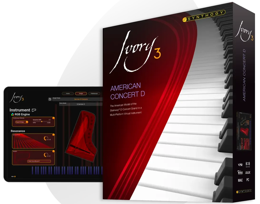 Synthogy「Ivory 3 American Concert D」1951年製コンサートグランドの響きを完全再現した最高峰バーチャルピアノ!リアルな表現力と最新技術を兼ね備えた決定版ピアノ音源|DTMプラグインセール