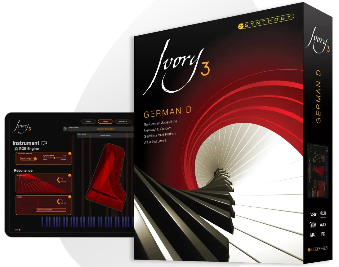 Synthogy「Ivory 3 German D」リアルな打鍵表現を実現するRGBエンジン搭載！Steinway® D-274の響きを忠実再現した次世代ピアノ音源｜DTMプラグインセール