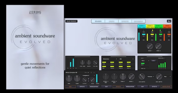 Zero-G「Ambient Soundware Evolved」幻想的なサウンドスケープを直感的に構築！ウェーブテーブルとサンプルを融合したKontakt対応アンビエント音源｜DTMプラグインセール