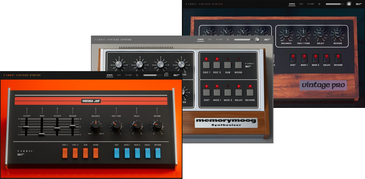 AIR Music Technology「Fabric Vintage Synths Vol. 1」名機アナログポリシンセ3種を収録し、DAWとMPCの両方で本格ビンテージサウンドを実現するソフト音源｜DTMプラグインセール