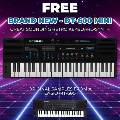 DAWJunkie「DT-600 Mini」CASIO MT-600を忠実にサンプリングしたレトロ系シンセプラグイン｜DTMプラグインセール