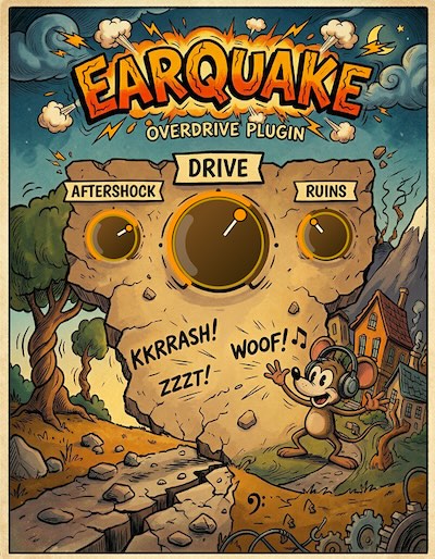 Katistix Studios「EARQUAKE V2」3つのノブだけでサウンドを大胆に変貌させる！直感操作と圧倒的な破壊力を兼ね備えたオーバードライブ｜DTMプラグインセール