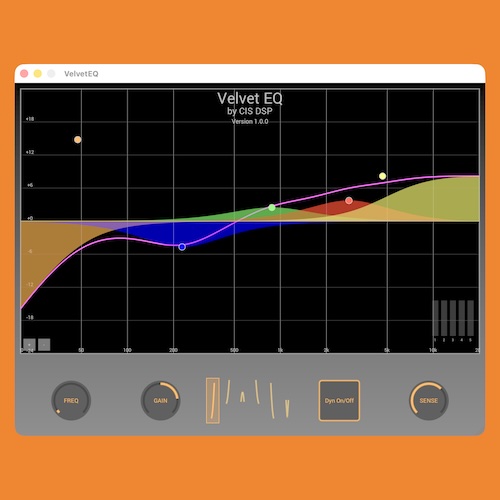 CIS DSP Factory「Velvet EQ」位相歪みを抑える独自ベッセルフィルター搭載、自然で滑らかな音作りを実現する5バンド・ダイナミックEQ｜DTMプラグインセール