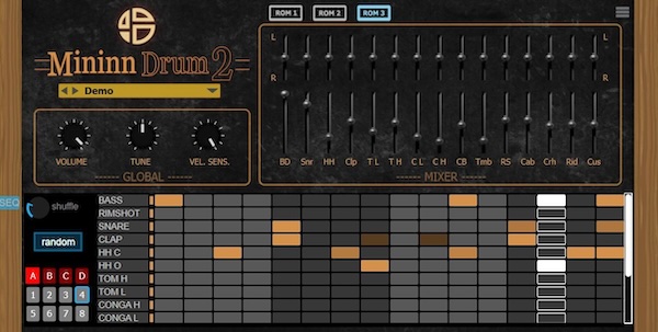 Audio Blast「MininnDrum2」内蔵ステップシーケンサーと128種プリセットで広がる無限のリズム制作！Linnドラムの伝説的サウンドを現代のDAWで再現できるヴィンテージ系ドラムマシン｜DTMプラグインセール