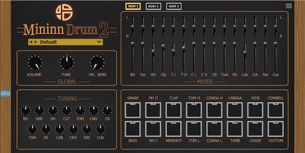 Audio Blast「MininnDrum2」内蔵ステップシーケンサーと128種プリセットで広がる無限のリズム制作！Linnドラムの伝説的サウンドを現代のDAWで再現できるヴィンテージ系ドラムマシン｜DTMプラグインセール