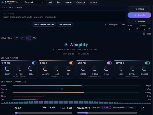 AImplify「SynthPilot」AIでパッチの叩き台を一瞬で作成！無料で使えるWindows対応デスクトップシンセ｜DTMプラグインセール
