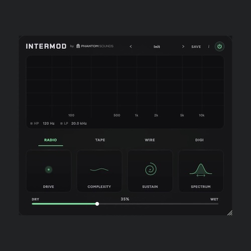 Phantom Sounds「Intermod - Spectral Self-Intermodulation Plugin」入力信号の成分同士を掛け合わせて“幻の周波数”を生み出す、唯一無二の倍音生成プラグイン｜DTMプラグインセール