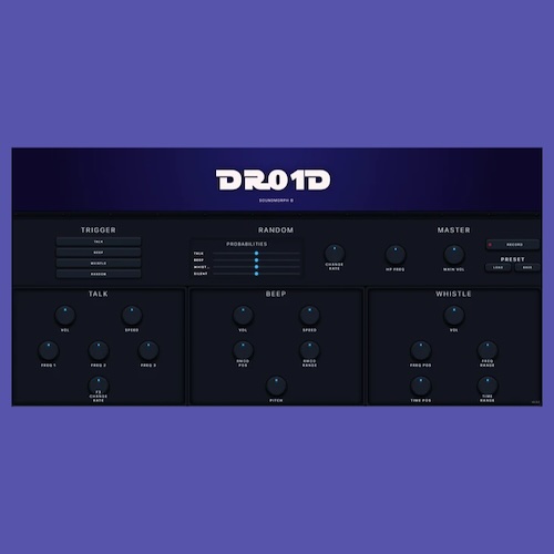 SoundMorph「DR01D Online Synthesizer」宇宙的ドローンから機械的パルスまで自在に生成！インストール不要で始めるブラウザ完結型シンセ｜DTMプラグインセール