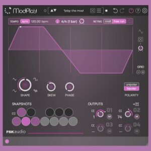 FSK Audio「ModPlay」他のプラグインをMIDI CCで自在にコントロール！演奏できるLFOでサウンドに有機的な動きを加える、MIDI LFOツール｜DTMプラグインセール