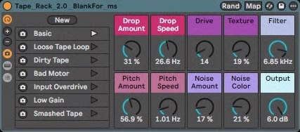 BlankFor.ms「Tape Rack 2.0」Ableton Live 12でカセットテープの揺れや劣化感をリアルに再現できる無料FXラック｜DTMプラグインセール