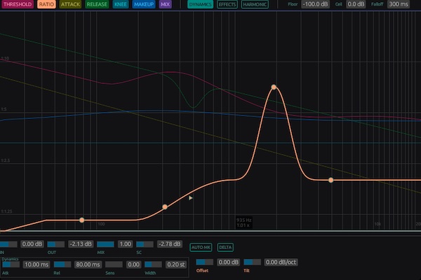 Taikakim「Spectral Forge」スペクトラムを見ながら周波数ごとにコンプレッションを描く、次世代スペクトラル・ダイナミクス処理｜DTMプラグインセール
