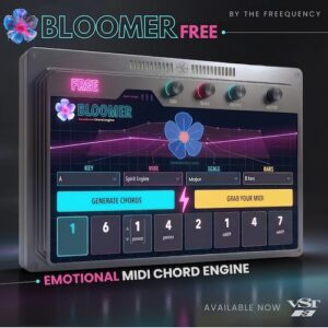 Justin Shaw「BLOOMER [ VST3 ] - FREE VERSION」感情カーブを可視化できるコード生成プラグイン！Ableton LiveやLogic Proで使える無料コード進行ジェネレーター｜DTMプラグインセール