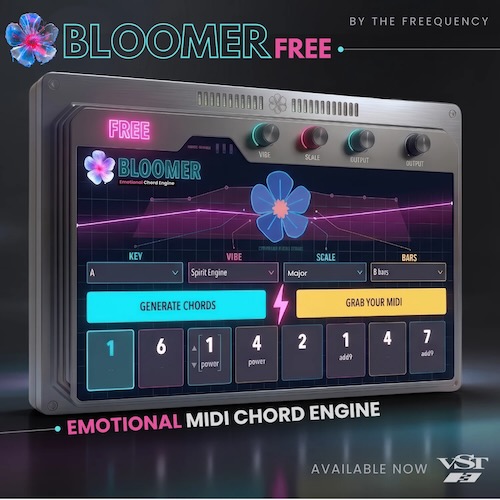 Justin Shaw「BLOOMER [ VST3 ] - FREE VERSION」感情カーブを可視化できるコード生成プラグイン！Ableton LiveやLogic Proで使える無料コード進行ジェネレーター｜DTMプラグインセール