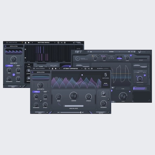 Minimal Audio「Texture Lab Bundle」ディストーション・フェイザー・周波数変調の3種類のエフェクトでサウンドに個性的なテクスチャと動きを加えるエフェクトバンドル｜DTMプラグインセール