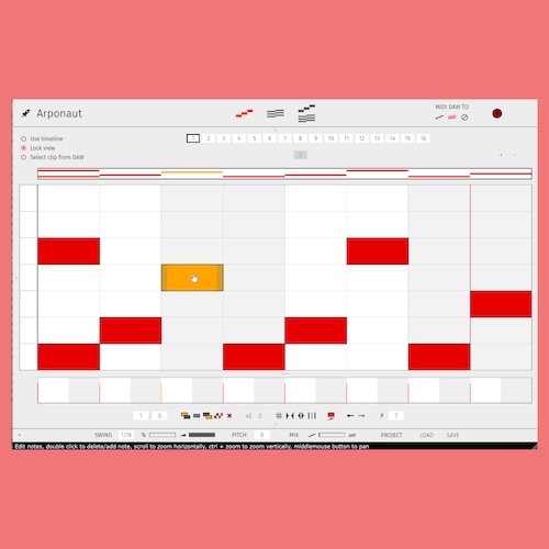Groove Music Industries「Arponaut」自分では思いつかないフレーズが自然に生まれる！パターンとコードを同時に編集できる新発想アルペジエーター｜DTMプラグインセール