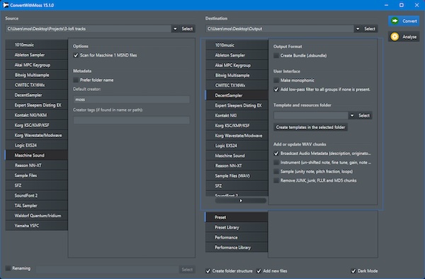 Jürgen Moßgraber「ConvertWithMoss」Kontakt・Akai・Korg・Abletonなど多数のサンプラー形式を相互変換！眠っているマルチサンプル資産を最新環境で活かせる無料ツール｜DTMプラグインセール