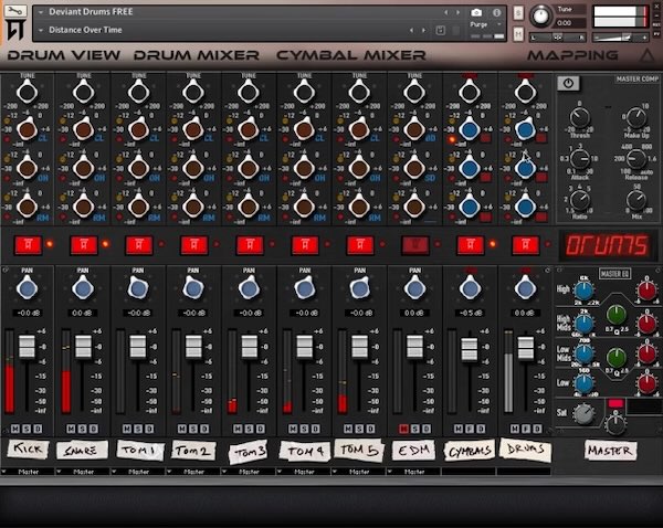 Chaos Tones「Deviant Drums FREE II」フルマッピング＆豊富なMIDIループ搭載！パンチのあるメタル／ハードロック向けドラムを手軽に鳴らせる無料Kontakt音源｜DTMプラグインセール