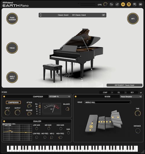 Roland「EARTH Piano」7種類の個性豊かなピアノモデルを収録し、弦やキャビネットの共鳴、キーオフノイズまで細かく調整できる！リアルな演奏表現と徹底した音作りを両立する拡張型ソフトウェアピアノ｜DTMプラグインセール