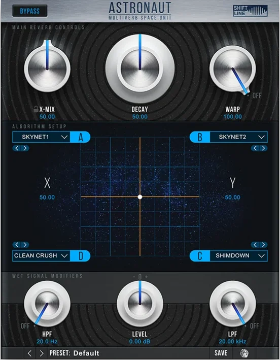 Shift Line「Astronaut Reverb（Free Version）」XYコントローラーで4つのリバーブを同時に操る新感覚プラグイン｜DTMプラグインセール