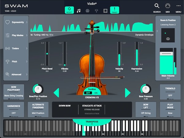 Audio Modeling「SWAM Violin」打ち込みでもここまでリアルに変わる！物理モデリングで演奏表現を再現するバイオリン音源｜DTMプラグインセール