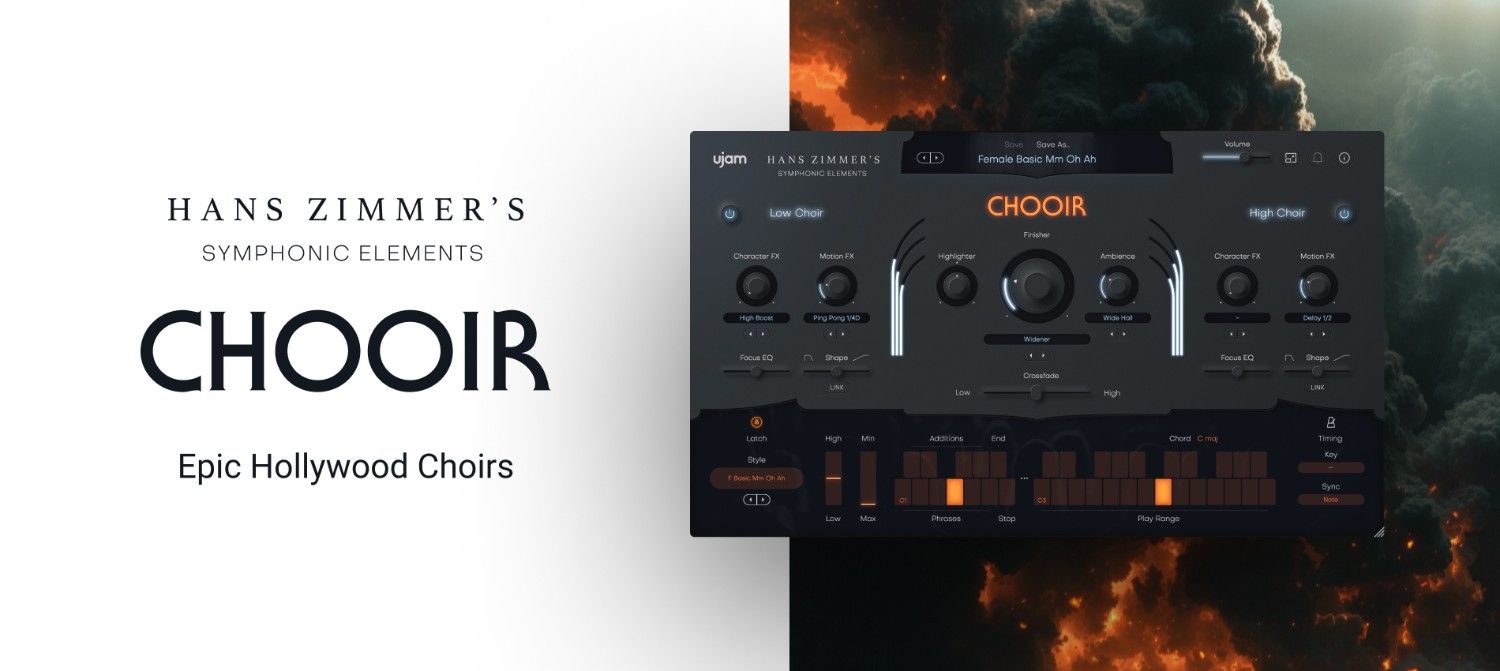 UJAM「Symphonic Elements CHOOIR」映画・ゲーム音楽で使われる壮大なコーラスをDAWで再現！打ち込み不要でシネマティックサウンドが完成するコーラス音源｜DTMプラグインセール