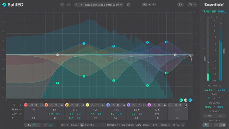 Eventide「SplitEQ」ミックスの精度とスピードを同時に向上させる！音のアタックと響きを個別にコントロールできる革新EQ｜DTMプラグインセール