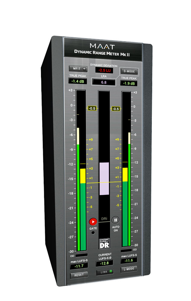 MAAT「DRMeter MkII」DR測定・PSR・LRAを統合した次世代メーター！ラウドネス管理とダイナミクス測定を一体化したプラグイン｜DTMプラグインセール