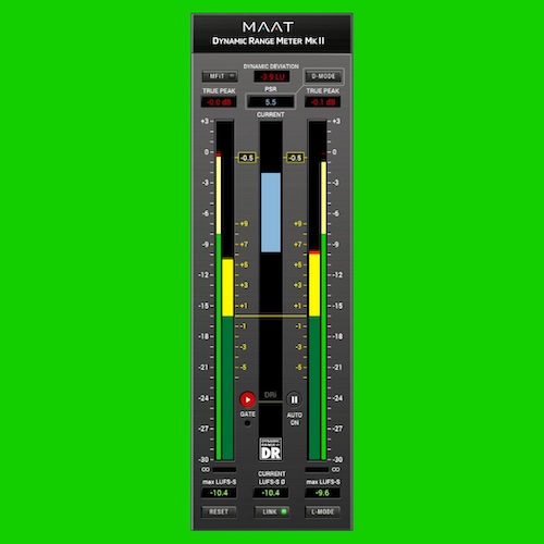 MAAT「DRMeter MkII」DR測定・PSR・LRAを統合した次世代メーター！ラウドネス管理とダイナミクス測定を一体化したプラグイン｜DTMプラグインセール