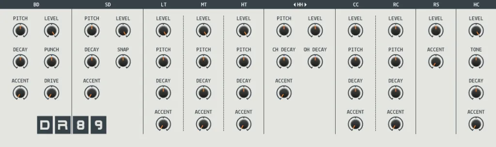 Sender Spike「DR.89」909系のニュアンスを直感操作で作れるシンプル設計の無料ドラムシンセ｜DTMプラグインセール