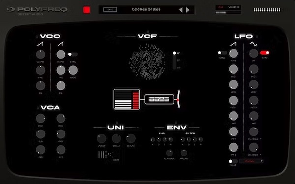 Dezert Audio「POLYFREQ」アナログ回路の揺らぎと太さを再現し、ベース・パッド・リードまで幅広く使えるシンセ｜DTMプラグインセール