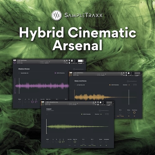 Sampletraxx「Hybrid Cinematic Arsenal」映像の緊張感と迫力を一気に引き上げる、ドローン・歪み・サイレンを統合したハイブリッド音源｜DTMプラグインセール