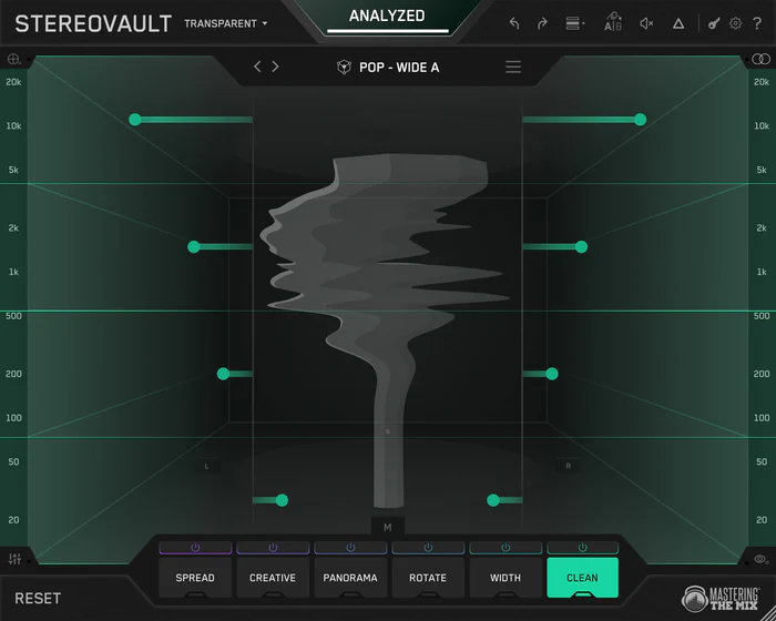 Mastering The Mix「STEREOVAULT」ステレオ幅を自動解析し最適化！位相や低域の問題を回避しながら理想の空間バランスを構築する次世代ステレオ・イメージング・プラグイン｜DTMプラグインセール