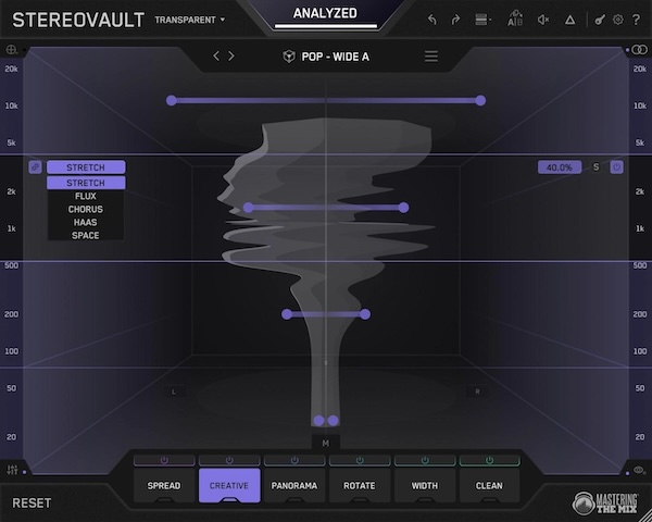 Mastering The Mix「STEREOVAULT」ステレオ幅を自動解析し最適化！位相や低域の問題を回避しながら理想の空間バランスを構築する次世代ステレオ・イメージング・プラグイン｜DTMプラグインセール