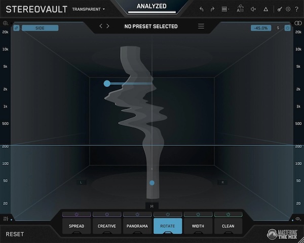 Mastering The Mix「STEREOVAULT」ステレオ幅を自動解析し最適化！位相や低域の問題を回避しながら理想の空間バランスを構築する次世代ステレオ・イメージング・プラグイン｜DTMプラグインセール