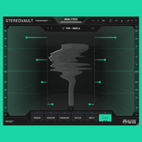 Mastering The Mix「STEREOVAULT」ステレオ幅を自動解析し最適化！位相や低域の問題を回避しながら理想の空間バランスを構築する次世代ステレオ・イメージング・プラグイン｜DTMプラグインセール