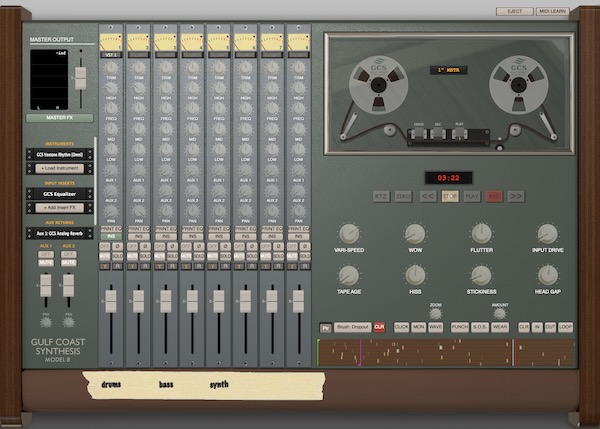 Gulf Coast Synthesis「GCS Model 8（BETA)」ワウ・フラッター・テープエコーをリアルに再現する新しい音楽制作環境｜DTMプラグインセール