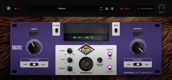 Safari Audio「Sun Bear Bus Compressor」グルー感・倍音・MS処理まで！ミックスに“まとまり”と“深み”を加えるバスコンプレッサー｜DTMプラグインセール