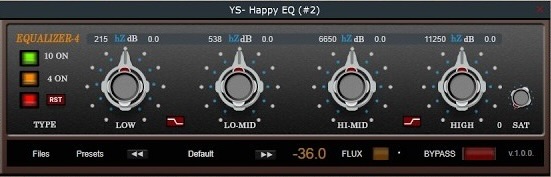 YS Plugins「 YS - Happy EQ_v.1.0.0」2種類のEQをひとつに集約し、細かな帯域調整と直感的な音作りを状況に応じて使い分けられるミキシングプラグイン｜DTMプラグインセール