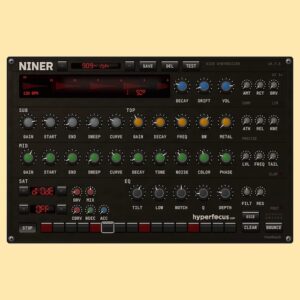 Hyperfocus DSP「Niner」3レイヤー構造と強力な歪み処理！キックをゼロから設計できる無料シンセ｜DTMプラグインセール