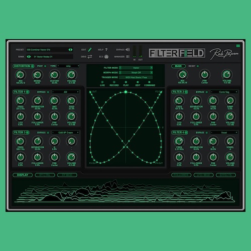 Rob Papen「FilterField」4つのフィルターとXYモーフィングを組み合わせ、直感操作だけで音にダイナミックな動きと展開を生み出すフィルターエフェクト｜DTMプラグインセール