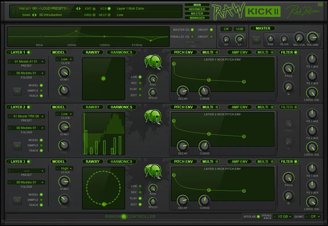 Rob Papen「RAW-Kick 2」EDM・ハードスタイル・テクノまで対応！3レイヤー構造とシンセ・サンプル両対応で理想のキックを作れる、キックを「選ぶ」から「作る」へ変える専用ツール｜DTMプラグインセール