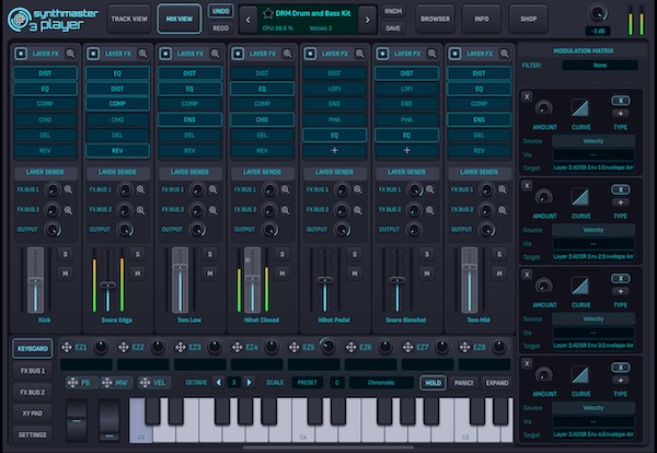 KV331 Audio「SynthMaster 3 Player iOS」iPhone・iPadで本格シンセ環境を実現！プリセット編集からレイヤー構築まで対応の本格シンセアプリ｜DTMプラグインセール