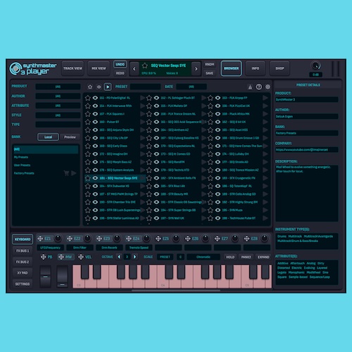 KV331 Audio「SynthMaster 3 Player iOS」iPhone・iPadで本格シンセ環境を実現！プリセット編集からレイヤー構築まで対応の本格シンセアプリ｜DTMプラグインセール